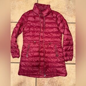Women's Maroon Puffer Jacket